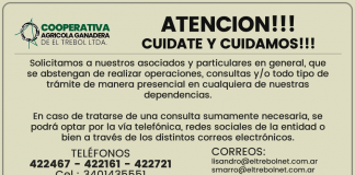 Atención! Cuidate y Cuidamos!